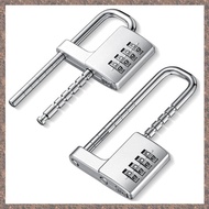 [C V O D] 2 Pcs 4 Digit Combination Lock Code Cabinet Lock U Shaped Gym Locker Adjustable Padlock Lo