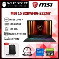 MSI Cyborg 15 B2RWFKG- 222/223 15.6'' FHD Gaming Laptop (NVIDIA GeForce RTX 5060, Core 7&5 240H, 16G