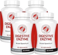 Silver Fern Brand Ultimate Digestive Enzyme Supplement - 4 Bottles - High Potency, Multi Enzyme - Ma