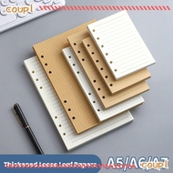 COUPLDW 80Sheets Loose Leaf Paper, A5/A6/A7 Kraft Paper Notebook Refill Paper, Simple Horizontal Lin