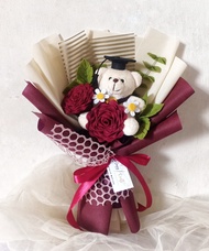 RAYYCRAFT BUKET BUNGA WISUDA MURAH BUKET FLANEL UANG ASLI MURAH BONEKA WISUDA KADO ULTAH CEWEK BUCKE