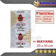 PP Wayang Plastic Width 25 x 35 - 25 x 40 - 25 x 45 03 Micron 0.03 mic/ Clear Plastic/ Width 25x35 -