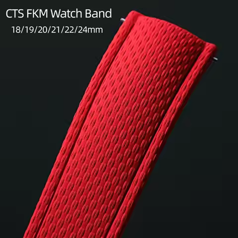 18/19/20/21/22/24mm CTS Curved FKM Fluoro Rubber Quick Release Watch Band For Tissot Timex Seiko Tis