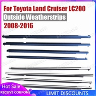 Chrome For Toyota Land Cruiser LC200 2008-2016 Rubber Outside Weatherstrip Window Glass Seal Door Be