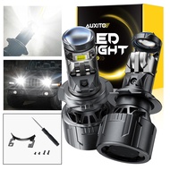 AUXITO 1Pair H7 H4 Mini Projector Lens Light Auto LED Fog Light with Fan DRL Fog lamp 6000K White DC