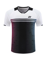 2025 New YY cầu lông Jersey nam và nữ tay ngắn thoáng khi nhanh khô đào tạo cạnh tranh Áo Jersey nhó