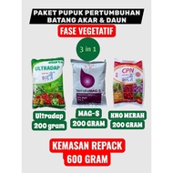 MERAH 600 GRAM 3 IN 1 ULTRADAP KNO RED & MAG-S FERTILIZER PACKAGE FOR LEAF, ROOT, STEM GROWTH
