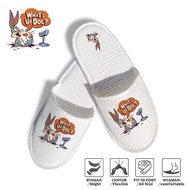 Comfortable Home Slippers with Bugs Bunny Pattern, Soft Waffle Material Indoor Slippers