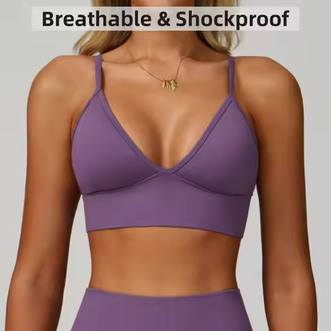 Breathable Sports Bra Shockproof Fitness Top Women Yoga Bra Crop Top Push Up Adjustable Shoulder Str