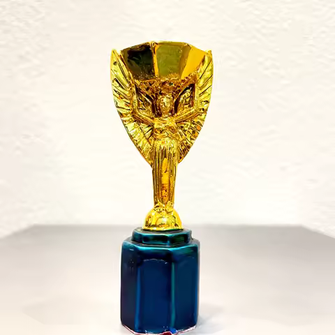 Jules Rimet Football Cup Trophy Soccer Souvenir 10cm Height England Brazil Italy