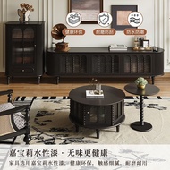 TV Cabinet Storage Living Room Household 2025 Coffee Table Cabinet French Solid Wood Retro Small Apa