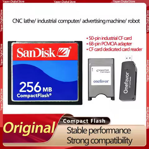 SanDisk CompactFlash 256MB CF Cards Cameras Memory Cards Industrial Compact Flash for Frank, Fanuc, 