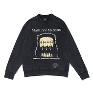 [Spot] เสื้อสเวตเตอร์กันหนาวแขนยาวคอกลมพิมพ์ลาย Marilyn Manson