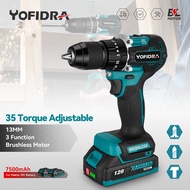 New upgrade drill 13mm 35+3 High Torque Brushless Electric Drill Cordless Electric Screwdriver For Makita Rechargeable Home DIY Power Tool For Makita 18V Battery