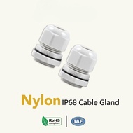 IP68 Nylon Plastic Waterproof Adjustable Cable Glands Joints White Cord/ Wire Connector PG 16,21,29,