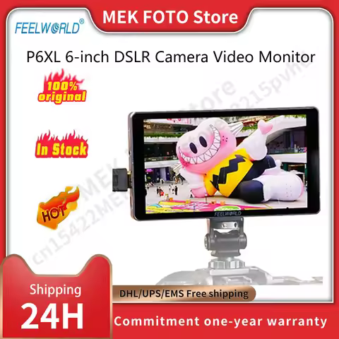 FEELWORLD P6XL 6-inch Built-in Battery DSLR Camera Video Monitor 4K HDMI-compatible 1200nit Touch Sc
