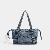 Korean Denim Bag 2025 Retro Washed Denim Bag Crescent Bag Shoulder Armpit Tote Bag For Women sey