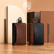 GANTUNGAN Premium Car STNK Wallet Keychain Snaphook Dark Brown Black 4 Slots Fold 2 - Ironkey Garage