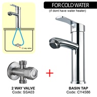 MCPRO Bathroom Toilet Pillar Faucet Hot & Cold Mixed Basin Water Tap CY4586 / HC001 / ANGLE VALVE SS