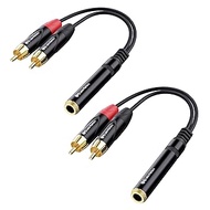 Cable Matters 2-Pack RCA to 1/4 Female Stereo Audio Splitter Cable (Dual 1/4 Inch Female to RCA Adap