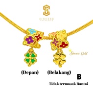 Sincere Store Emas 916 3L Bead Bunga Gantung 2C | Emas 916
