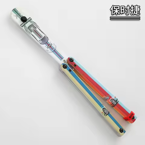 Practice Balisong Training Folding Flail Knife‌ ABS Handle Outdoor Trainer Tanto Pocket No Sharp EDC