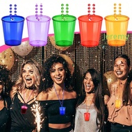 JEREMY1 5Pcs Bachelorette Party Shot Glasses, Hanging Colorful Shot Glass on Beaded Necklace, Lightw