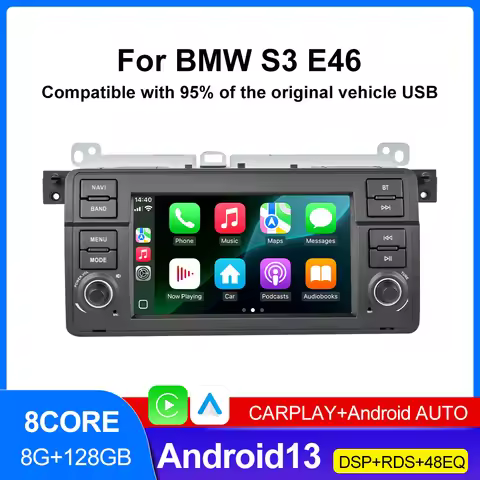 Car Radio for BMW E46 M3 318/320/325/330/335 Rover 75 Coupe with Wireless CarPlay DSP Auto GPS Navig