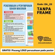 Safety Poster K3: Food Recipes and Storages plastic Food materials in good class Kitchen Restaurant 