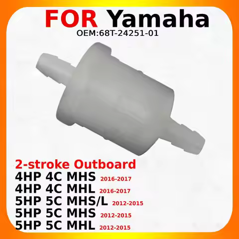 In Line Fuel Filter 68T-24251-01 For Yamaha 2-stroke Outboard 4HP 4C MHS MHL 2016-2017 5HP 5C MHS/L 