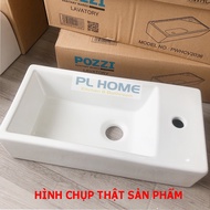 Chậu rửa mặt nhỏ Lavabo mini treo tường hình chữ nhật kích thước 40x20 cm phù hợp với không gian nhỏ