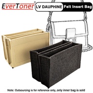 EverToner Fits LV-DAUPHINE รู้สึกซับถุงผ้ากระเป๋าเดินทางกระเป๋าแบ่งความจุสองชั้นขนาดใหญ่กระเป๋าเครื่องสำอาง