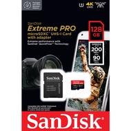 SanDisk Extreme Pro microSD 128GB ความเร็ว อ่าน 200MB/s เขียน 90MB/s (SDSQXCD-128G-GN6MA) เมมโมรี่ ก