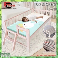 FDS Solid Wood DIY Baby Bed Cot Attached to Parents Side Bed With Guardrail &amp; Staircase Katil Budak Katil Bayi