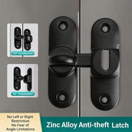 No drill Door Bolt 90/180 Degree Toilet Door Lock Thickened Sliding Door Lock pintu bilik Door Latch