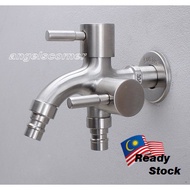 304 Stainless Steel Double Tap Multifunctional Stainless Steel Two Way ( 2 ) Tap Faucet 2 Way Tap Tw