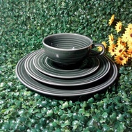 00529 Ceramic Dinner Plate Set Green Moss 4Pcs Ceramic Dinner Plate Set Ceramic Plate Set/ Ceramic D