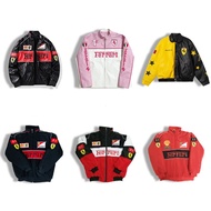 F1 Ferrari Racing Jacket Embroidery Windbreaker Jacket Men Leather Jacket Motorcycle
