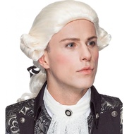 Judge Colonial Wig Men or Women Long Wave Mens George Washington Cosplay Curly Gentleman Lawyer Wig 