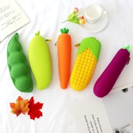 Creative Fruit Vegetable Silicone Pencil Case Elementary School Students Large-Capacity Storage Penc