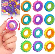 Fidget Toys Sensory Rings for Kids: 12 Pack Finger Spinner Rings - Texture Stress Toys for Kids Auti