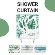 DEKOREA Waterproof Shower Curtain Nordic Style Greenery Plant Animal Flower Printed Design for Bathr