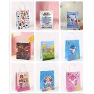 Local Seller 1 pcs paper bag kids birthday party goodie bag christmas childrens day baby shark unicorn dinosaur frozen