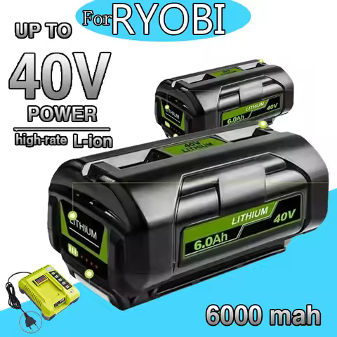 for Ryobi 6.0Ah 40V Li-Ion Rechargeable Battery 40V Cordless Power Tools Battery OP4040 OP40501 OP40