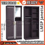 GANTUNGAN [Instant] 2-Door Glass Wardrobe Olympic Gstar LMSP JANETTA Wadrobe Clothes 80x43x180.9 cm 