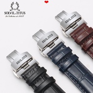 Watch Strap Adapt to TITUS TITUS TITUS Strap Men Women Genuine Leather Butterfly Buckle Heavenly Lon
