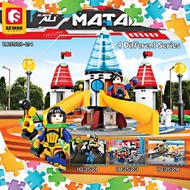 Sembo Block x Ejen Ali MATABLOX Misi: 4 Different MATA Arena Training Academy Building Brick Block T