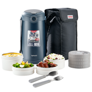 Bộ hộp cơm giữ nhiệt TAFUCO 2.5L 3 ngăn Inox 316L + tặng kèm set muỗng nĩa túi giữ nhiệt