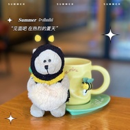 🧡🧡Starbucks Ready Stock New Product Valentine's Day Butter Jar Cute Heart Bee Bear Doll Keychain Cup Saucer Set Mug