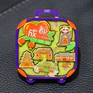 Yyy6.23 Rotating Text Removable Wooden Luggage Refrigerator Stickers City Cultural Creative Three-Di